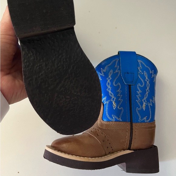 Old West Boots | Little Kids Size 4 | Brow + Blue - Picture 3 of 3